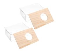 Beaupretty 2pcs Acrylic Sand Bath Box Small Hamster Bathtub 15.5x10x7cm Household Hamster Bathroom Accessory for Daily and Chinchilla Bathing