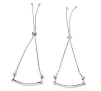 Beaupretty 2pcs Adjustable Matching Bracelets for Couples Stainless Bangles with Rhinestone Charm for Him and Her Comfortable Fit for All Wrist