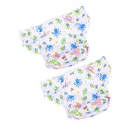 Beaupretty 2pcs Adjustable Reusable Adult Cloth Diapers for Incontinence Washable Leakproof Pants with Large Coverage and Stylish Print Design for Elderly and Disabled Users