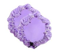 Beaupretty 2Pcs Adjustable Satin Shower Cap for Women Reusable Hair Bonnets for Bath and Spa Elastic Hair Caps Suitable for Long Curly Thick Purple