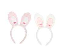 Beaupretty 2Pcs Adorable Rabbit Ear Hairband Soft Headwear for Women Lightweight and Comfortable Makeup Washing Face Hair Hoop Delicate Female Headband in White and Pink Stylish Hair