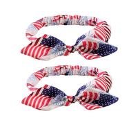 Beaupretty 2pcs American Flag Headbands for Babies Newborn Independence Day Hair Accessories Headband Bow Hairband Set for Photo Props