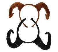 Beaupretty 2pcs Antelope Horn Headband Plush Animal Hairband Realistic Sheep Horns Cosplay Accessories for Halloween Party Festival Lightweight Comfortable Design