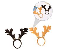 Beaupretty 2Pcs Antler Hairband Christmas Deer Head Hoop Velvet Brown Party Accessories