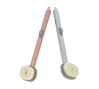 Beaupretty 2Pcs Back Scrubber with Long Handle for Shower Soft Bristle Body Brush with Soap Dispenser Gentle Exfoliation for Smooth Skin for Hard to Reach Areas