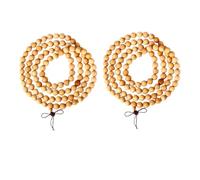 Beaupretty 2PCS Beads Wood Necklace for Meditation Stress Enlightenment Unisex Bead Wrist Wrap for Men Women Natural Pine Design