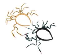 Beaupretty 2pcs Bendable Medusa Snake Headband for Women Egyptian Pharaoh Headdress in Deep Green and Earthy Gold Plastic Costume Accessory for Halloween Cosplay Historical Reenactments and