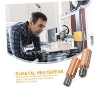 Beaupretty 2pcs Bi-metal Heatbreak Throat Tube for Printer Smooth Surface Heat-resistant Copper Alloy Heat Break and Safe Extruder Component for Reliable Printing