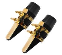 Beaupretty 2pcs Black Plastic Alto Saxophone Mouthpiece Kit with Gold Ligature Easy Maintenance Jazz Sax Mouthpiece for Balanced Vibrant Tone Versatile Use in Classical and Contemporary Music