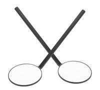 Beaupretty 2pcs Black Round Eyelash Extension Inspection Mirrors 7.4x2.4in Handheld Lash Prop Mirrors for Salon Eyelash Checking and Makeup Application