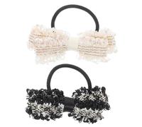 Beaupretty 2pcs Bow Scrunchies for Decorative Knot Hair Ties Lace Hair Accessories for Women Strong Grip for School Events and Daily Wear