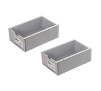 Beaupretty 2pcs Box Storage Box Cubes Compartment Electronics Storage Rack Record Basket Shelves Clear Unit Storage Containers Crate System Kitchen Bin Storage Drawer Storage Case Pp Grey
