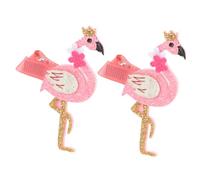 Beaupretty 2pcs Boys and Girls Flamingo Shape Hair Clip Hairpins Pinkissimo Crazy Colour Hair Slides for Girls Decor