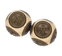 Beaupretty 2Pcs Brass Baoding Balls for Hand Exercise and Deep Tissue Massage Solid Fitness Balls for Finger Flexibility Stress Relief and Relaxation Therapy