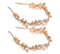 Beaupretty 2pcs Bridal Headwear Baroque Leaf Design Wedding Hair Band Flower Vine for Bridesmaids