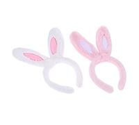 Beaupretty 2pcs Bunny Ear Hair Hoops Rabbit Ear Hairband Women Girls Boys and Girls Plush Headband
