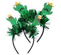 Beaupretty 2pcs Cactus Hair Hoops Set Creative Cosplay Headband Party Photography Props Adorable Green Performance Hairband for Girls and Costume Events