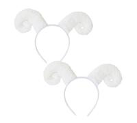 Beaupretty 2Pcs Cartoon Plush Sheep Horn Headbands Lightweight Party Hair Accessories for Cosplay Performance Non-slip Design for Boys Cute Animal Costume Headdress