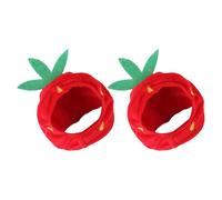 Beaupretty 2pcs Cat Strawberry Hat Cute Pet Warm Headwear Funny Pet Plush Strawberry Hat for Cats Dogs Costume Headgear Adjustable Small Headcover for Photos