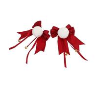 Beaupretty 2pcs Charming Bowknot Hairpin Bow Hair Clips Pompon and Bell Hair Bow Barrettes for Women Girls Butterfly Clips Fringe