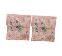 Beaupretty 2pcs Chinese Brocade Jewelry Pouch Travel Jewelry Organizer with Flip Lid Fabric Small Purse for Women Traditional Chinese Style Coin and Accessory Storage