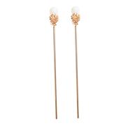 Beaupretty 2pcs Chinese Hair Stick Hairpin Pearls Retro Style Hairpin for Ladies Wedding Party Daily Use Random Style