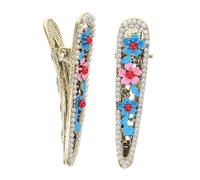 Beaupretty 2pcs Chinese Style Duckbill Hairpin Mini Metal Hair Clips Ancient Style Flower Hair Accessories for Women Wedding Hairpin