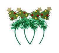 Beaupretty 2pcs Christmas Tree Headband Wear Christmas Hair Hoop Accessories Bands Party Adults Christmas Headband LED Xmas Decoration Headdress for Christmas Green Greeter