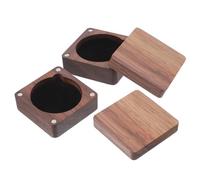 Beaupretty 2pcs Coin Presentation Display Box Wooden Coin Display Box Unique Artistic Design Solid Black Walnut Moisture Resistant Giftgiving Occasions