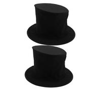 Beaupretty 2pcs Collapsible Black Magician Top Hat for Adults and Stage Prop for Steampunk Victorian Cosplay Masquerade Mardi Gras and Circus Events Comfortable Fit