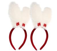 Beaupretty 2pcs Comfortable Rabbit Ears Headband Pom Pom Adorable Bunny Ear Headband for Women Ladies Girls Party