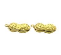 Beaupretty 2pcs Copper Peanut Shape Pendant for DIY Keychain and Bag Adornment, Retro Golden Copper Material with Delicate and Creative Hanging Decoration for Home or Personal Accessories