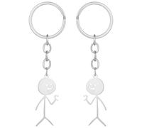 Beaupretty 2pcs Couple Keychain Romantic Heart Design Funny Keychains for Men and Women as Valentines for Couples Engagement Made of Cartoon Metal Material Purse Charm and Bag Pendant