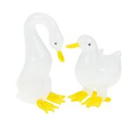 Beaupretty 2pcs Crystal Animal Figurine Decoration Chic White Swan Duck with Long Serving Life and Sturdy Design for Book Shelf Home Décor
