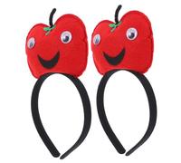 Beaupretty 2pcs Cute Apple Hair Headbands for Halloween Cosplay Soft Polyester Fruit Topper for Parties Carnival Events Photo Booth Props Holiday Accessories