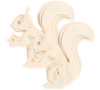 Beaupretty 2pcs DIY Wooden Animal Puzzle Jigsaw for Squirrel Self-assembling Educational Creative Brain-boosting Plaything for Family Bonding and Home Decoration