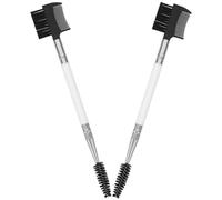 Beaupretty 2pcs Double-headed Dog Eye Cleaning Comb with Soft Bristles for Grooming and Flea Removal, White Pet Brush Suitable for Dogs and Puppies, Tear Stain and Fur Care Tool