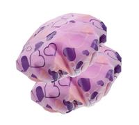 Beaupretty 2pcs Double Layer Shower Cap for Women Heart-shaped Thickened Fabric Rapid Absorption Dry Hair Washing Cap Reusable Lightweight Bonnet for Curly Hair Care and Perm Protection