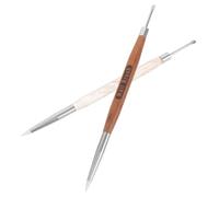 Beaupretty 2pcs Dual-ended Nail Art Carving Pen with Wood and Acrylic Handles Reusable Gradient Shading Tool for Home DIY and 3d Nail Designs Fine Brush for Professional Salon