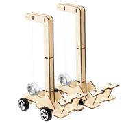 Beaupretty 2pcs Educational DIY Gravitational Car for Hands Science Experiment Model Wooden Assembly Kit for Developing Stem Skills and Learning Gravity Principles Random Color