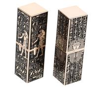 Beaupretty 2pcs Egyptian Style Lipstick Tubes DIY Empty Lip Balm Containers for Custom Lipstick Lip Storage Stable Design to Prevent Leakage for Crafting with Family Friends
