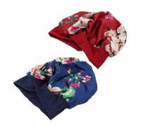 Beaupretty 2pcs Elastic Sleeping Cap for Women Wide-brimmed Breathable Hair Wrap for Sleeping Shower Cap in Silk Style