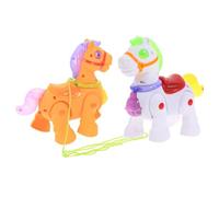 Beaupretty 2pcs Electric Walking Horse Toy for Toddlers 1-3 Leash Motor Skills Educational Playing Toy for Boys and Girls