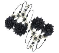 Beaupretty 2pcs Elegant Gothic Flower Hair Clip Handmade Resin Rhinestone Barrette Hair Updo Accessory for Wedding Party