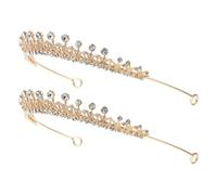 Beaupretty 2pcs Elegant Rhinestone Crown Headband for Women