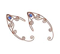 Beaupretty 2Pcs Elegant Vintage Hollow Ear Bone Clips for Women Non-piercing Retro Ear Jewelry Creative Curvy Design Clip Earrings Handmade Gold Tone Accessories