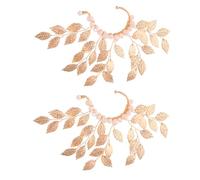 Beaupretty 2PCS Elf Ear Cuff Earrings Non Pierced Lightweight Pearl Rhinestone Fairy Leaf Wrap for Bridesmaids Wedding Party Halloween Christmas Accessories