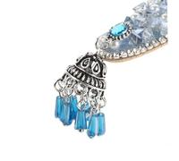 Beaupretty 2pcs Ethnic Hair Accessories Rhinestone Barrettes Tassel Hair Barrettes Forehead Headpiece Bride Headpiece Resins