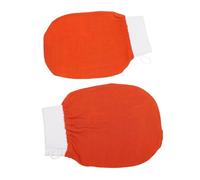 Beaupretty 2pcs Exfoliating Shower Gloves Bath Body Scrub Gloves with Coarse Texture for Deep Cleansing and Massage, Orange Bathing Accessories Suitable for Daily Household Use