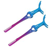 Beaupretty 2pcs Eyelash Tweezer with Comb Stainless Steel Lash Clamp for Precision False Eyelash Application and Curling Multipurpose Beauty Tool for Women Grooming Lashes and Brows